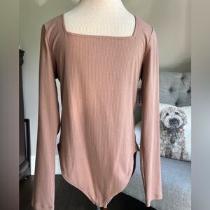Old Navy Tan Ribbed Bodysuit